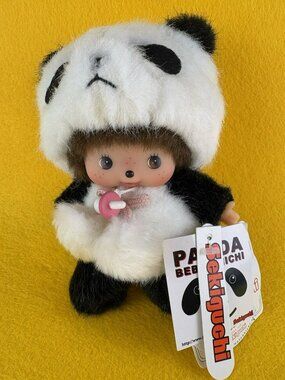 Sekiguchi Monchhichi Bebichhichi Panda Plush Doll New With Tags NWT Fluffy
